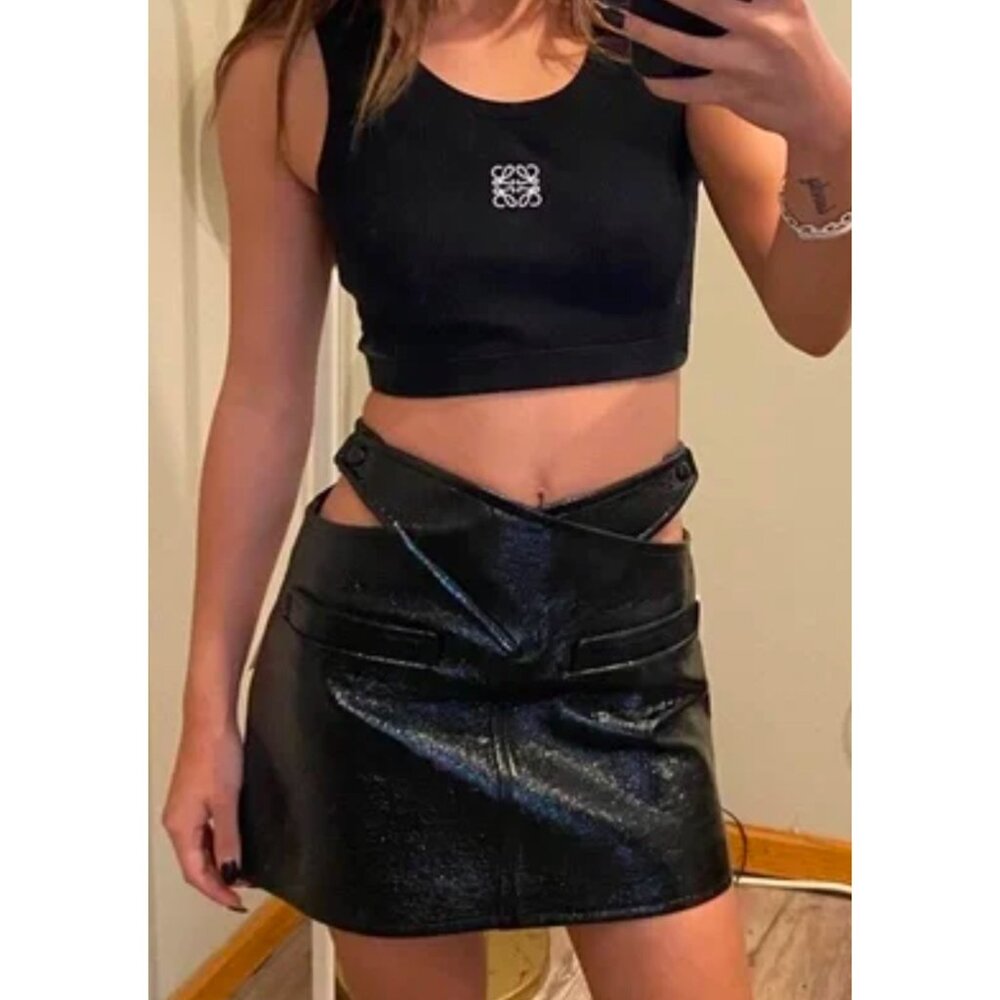 Courrèges Vinyl Criss Cross Skirt SIZE 40/ M/ US 8